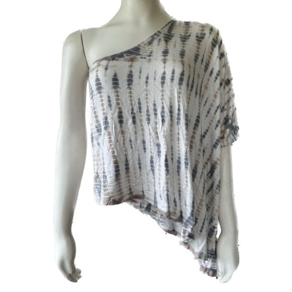 Fighting Eel Hawaii Women's Tie Dye Asymmetrical BOHO Beachy Flowy Blouse Top M